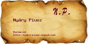 Nyáry Piusz névjegykártya